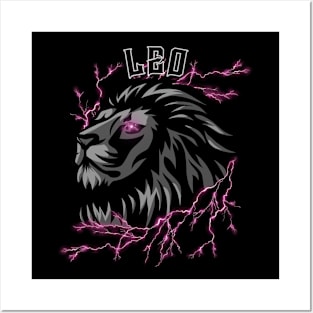 Lightning Leo (pink) Posters and Art